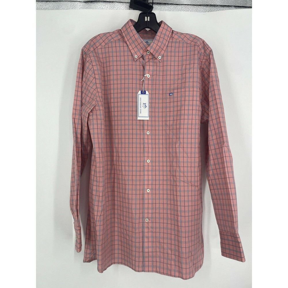 Southern Tide Trim Fit Medium Riversport Plaid Button Down Shirt Collard